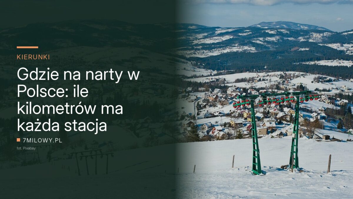 Wyciąg narciarski na zaśnieżonym stoku w Beskidach